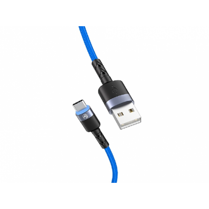 Cablu USB - Type-C, cu LED, 3A, 1.2m, Tellur Blue  TLL155344