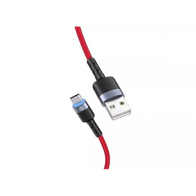 Cablu USB - Type-C, cu LED, 3A, 1.2m, Tellur Red  TLL155334