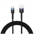 Cablu USB - Type-C, cu LED, Nylon, 2m, Tellur Black  TLL155314