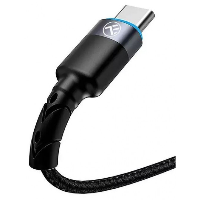 Cablu USB - Type-C, cu LED, Nylon, 2m, Tellur Black  TLL155314