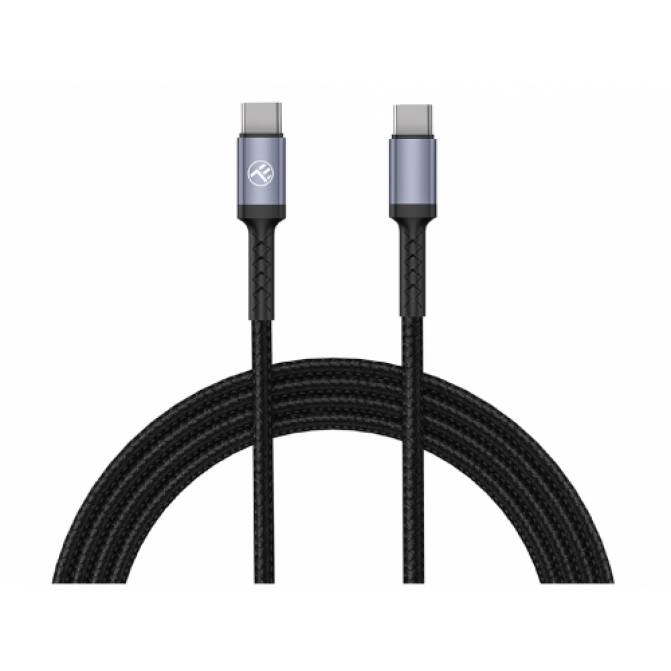 Cablu Type-C to Type-C, 3A, PD60W, Nylon, 1m, Tellur Black TLL155374