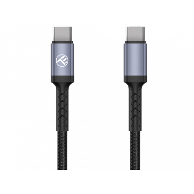 Cablu Type-C to Type-C, 3A, PD60W, Nylon, 1m, Tellur Black TLL155374