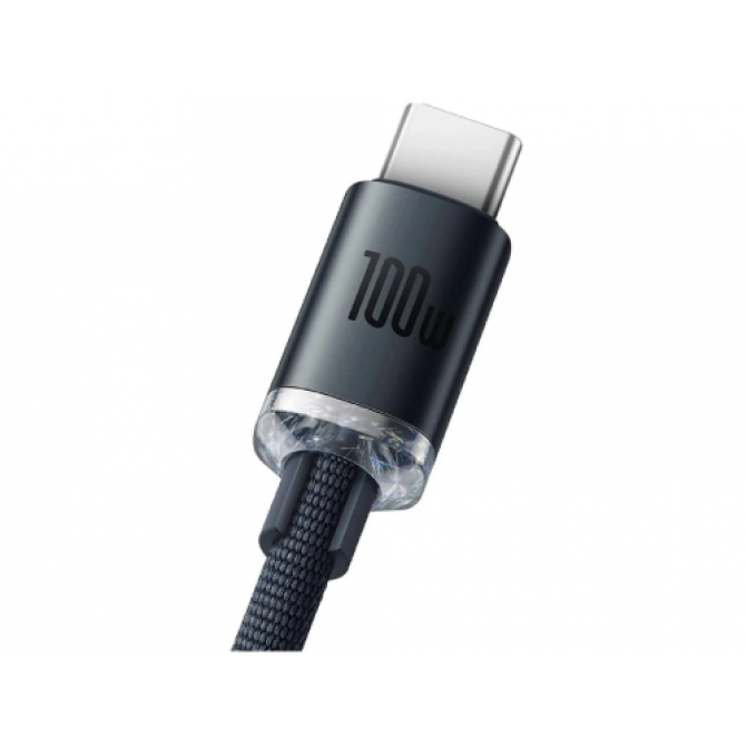 Cablu USB - Type-C, Braided, 100W, 2m, Baseus Crystal Shine Black  CAJY000501