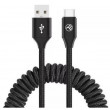 Cablu USB - Type-C, 3A, 1.8m, EXTENDABLE, Tellur Black  TLL155395