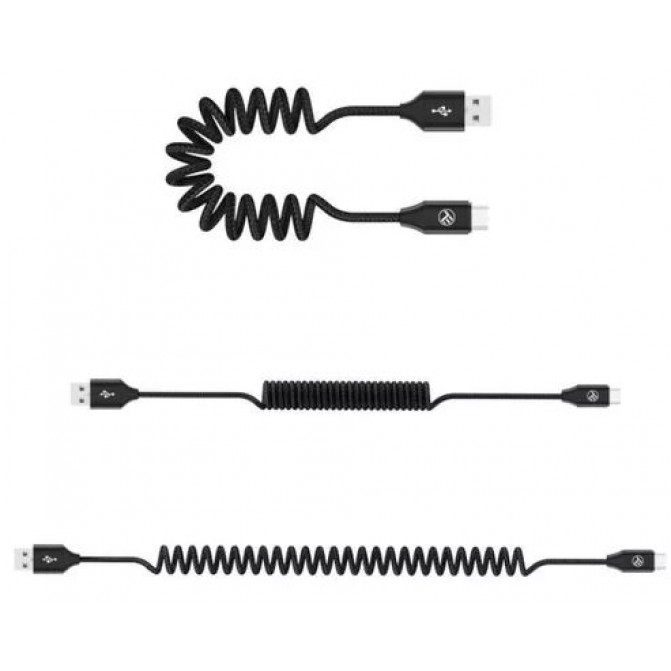 Cablu USB - Type-C, 3A, 1.8m, EXTENDABLE, Tellur Black  TLL155395