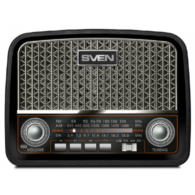 Boxe SVEN SRP-555 Black-Silver, FM/AM/SW Radio, 3W RMS
