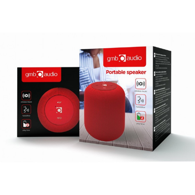 Boxă portativă Gembird SPK-BT-15-R, Bluetooth Portable Speaker, 5W RMS, Bluetooth