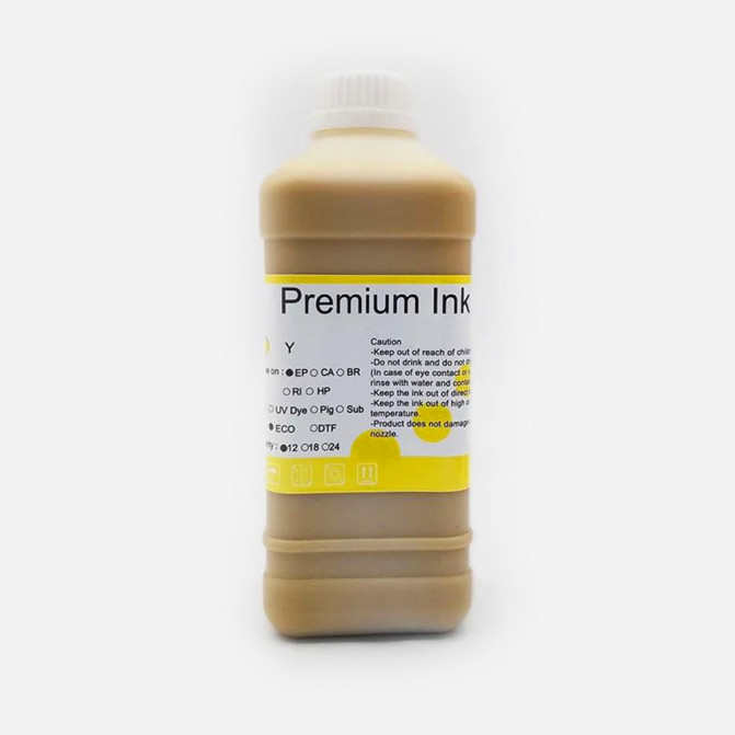 Чернила OCBESTJET Eco solvent Epson XP600 DX4 DX5 DX6 DX7 Yellow 1000 ml