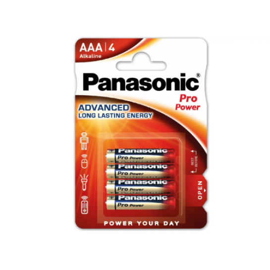 Baterii Panasonic Alkaline PRO Power AAA Blister *4, LR03XEG/4BP