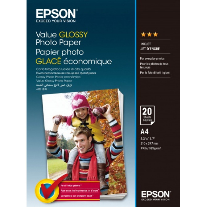 Фотобумага A4 183 гр Глянцевая Value 20 листов Epson