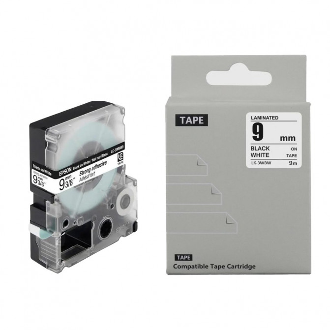 Cartuş Label Epson LK-3WBW/LC-3WBW Adhesive Black/White 9mm*9m Prospect