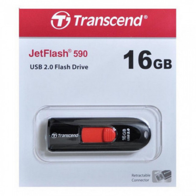 USB Флэш 16GB USB2.0 Transcend "JetFlash 590", Black