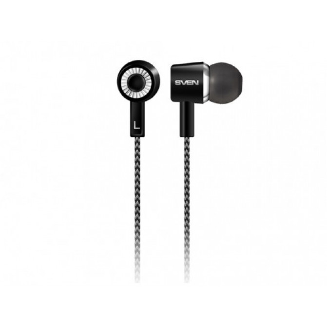 Căști SVEN E-109M Black, cu microfon 4pin 3.5mm mini-jack, cable 1.2m