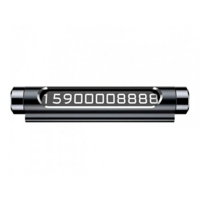 Suport numar telefon Baseus Temporary Parking,  Aluminium alloy+colloid magnet, Black  ACNUM-01
