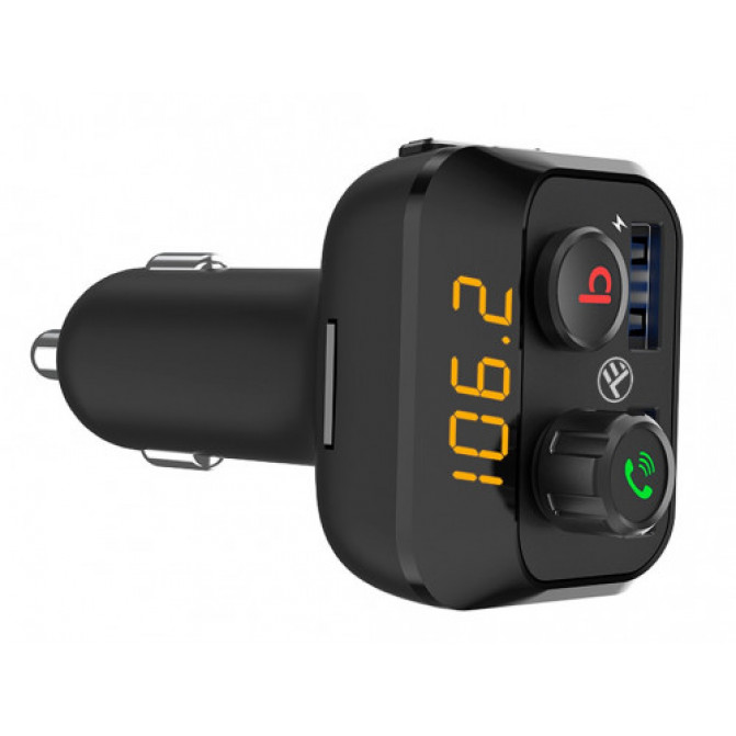 Transmițător FM pentru mașină FMT-B8, Bluetooth, Display, Microphone for hands-free talking,  Bass button, MicroSD max 32GB, 2 x USB TLL622071