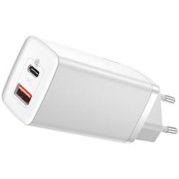 USB Încărcător Baseus GaN2 Lite, 2xUSB (U + C), 65W, White  CCGAN2L-B02