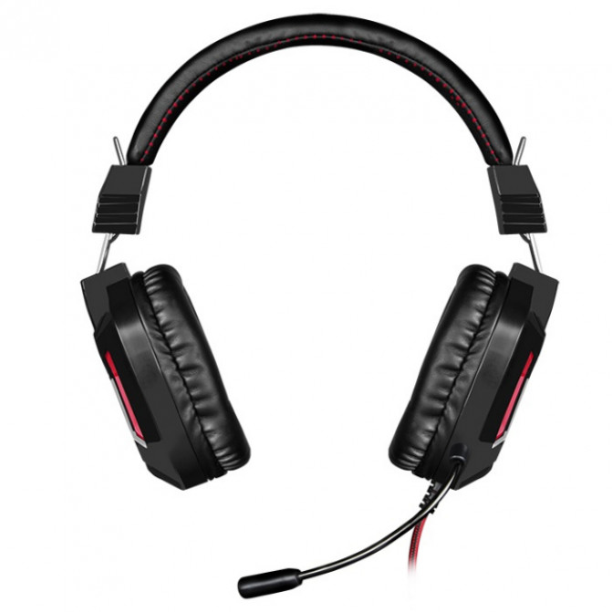 Наушники SVEN AP-G555MV, игровые с микрофоном и регулятором громкости, 2.2m,  Black/Red