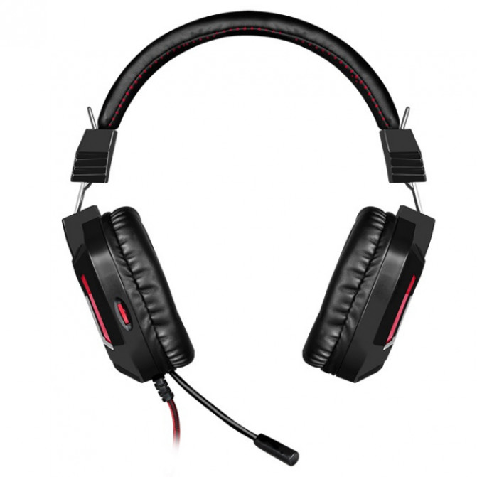 Наушники SVEN AP-G555MV, игровые с микрофоном и регулятором громкости, 2.2m,  Black/Red