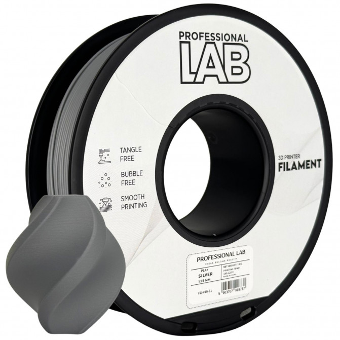 Нить для 3D-принтера ProfLab FG-P49-E1, PLA+, Silver, 1.75 мм, 1кг
