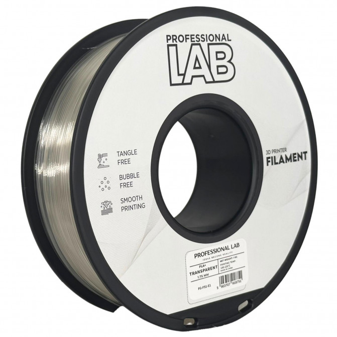 Нить для 3D-принтера ProfLab FG-P51-E1, PLA+, Transparent, 1.75 мм, 1кг