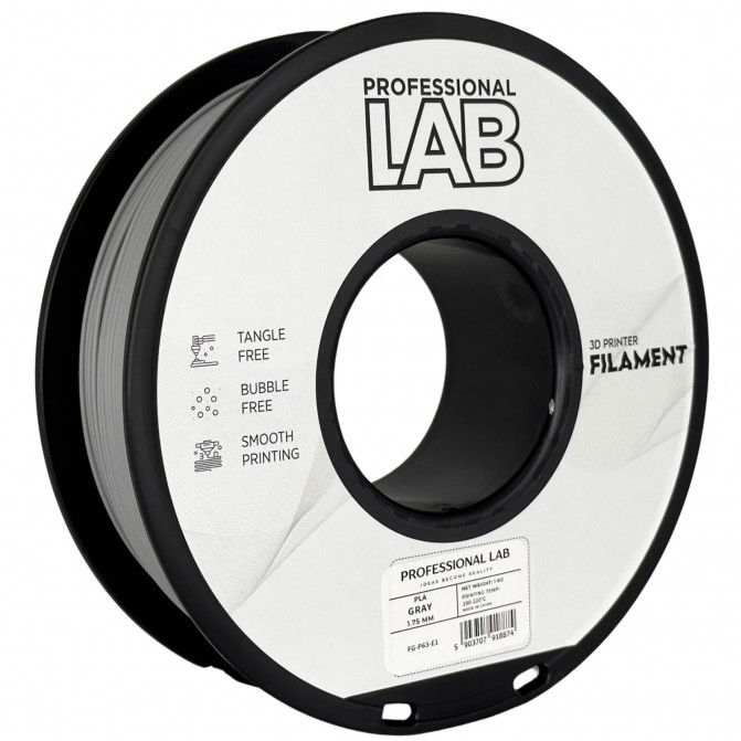 Нить для 3D-принтера ProfLab FG-P63-E1, PLA, Gray, 1.75 мм, 1кг