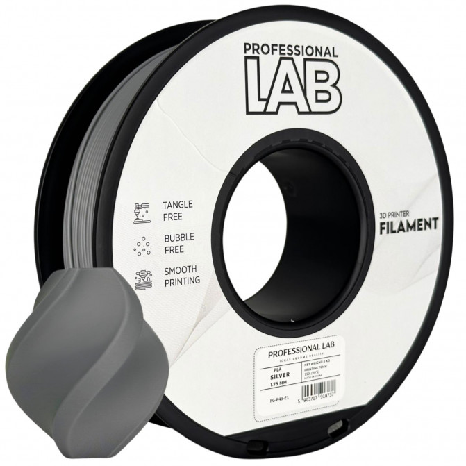 Нить для 3D-принтера ProfLab FG-P67-E1, PLA, Silver, 1.75 мм, 1кг