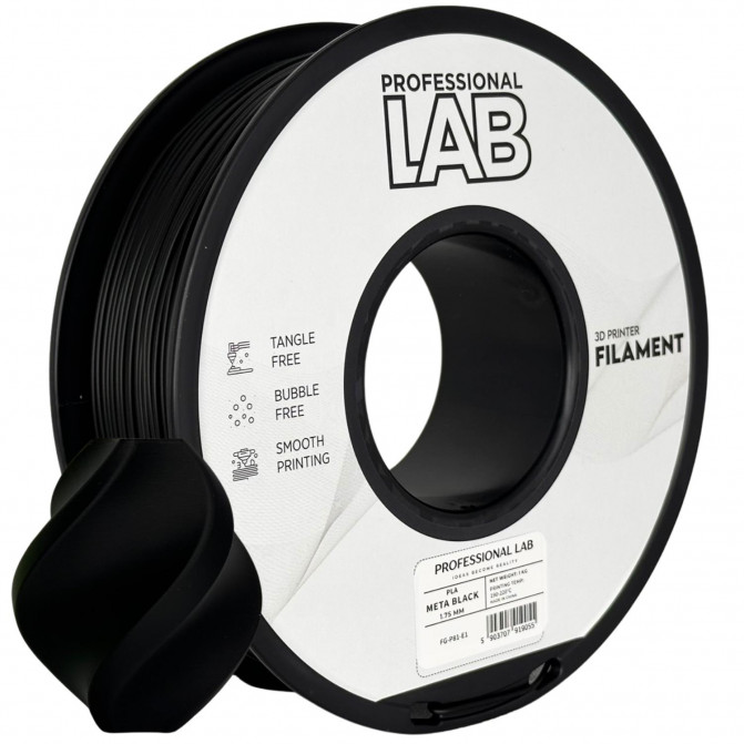 Нить для 3D-принтера ProfLab FG-P81-E1, PLA, Meta Black, 1.75 мм, 1кг