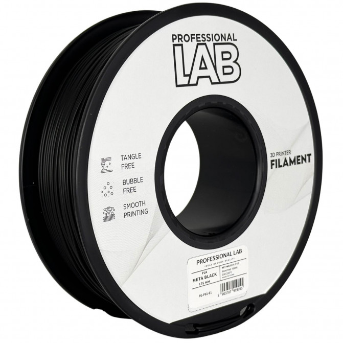 Нить для 3D-принтера ProfLab FG-P81-E1, PLA, Meta Black, 1.75 мм, 1кг