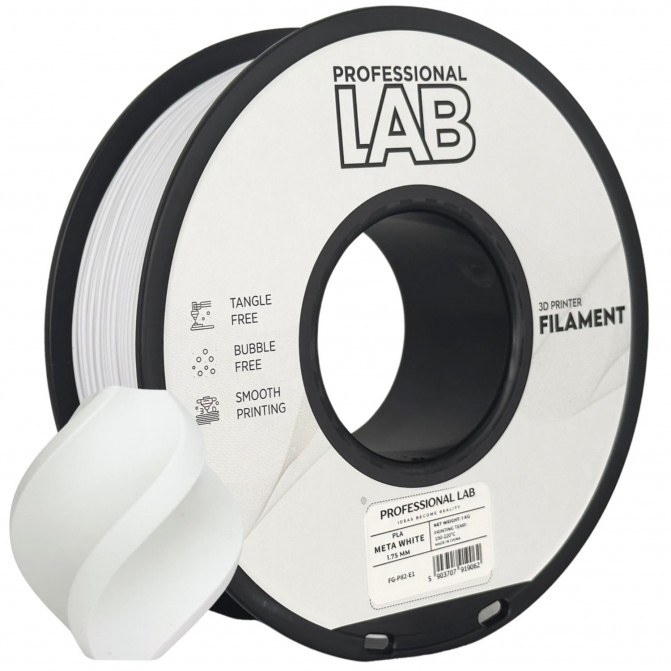 Нить для 3D-принтера ProfLab FG-P82-E1, PLA, Meta White, 1.75 мм, 1кг