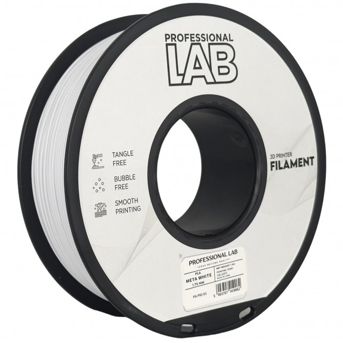 Нить для 3D-принтера ProfLab FG-P82-E1, PLA, Meta White, 1.75 мм, 1кг
