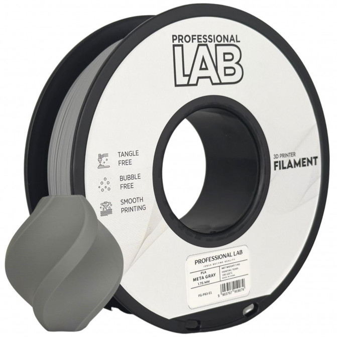 Нить для 3D-принтера ProfLab FG-P83-E1, PLA, Meta Gray, 1.75 мм, 1кг