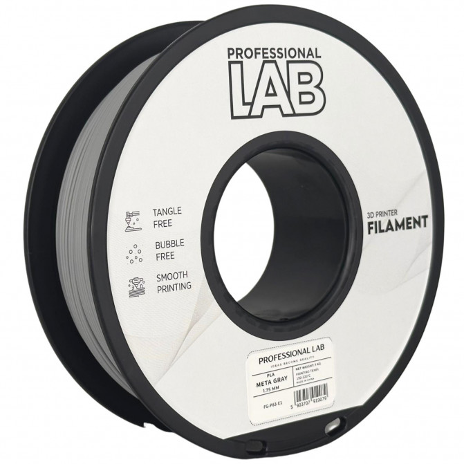 Нить для 3D-принтера ProfLab FG-P83-E1, PLA, Meta Gray, 1.75 мм, 1кг