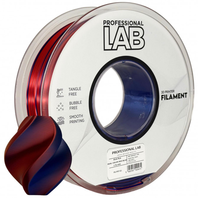 Нить для 3D-принтера ProfLab Silk FG-P97-E1, PLA, Red-Blue, 1.75 мм, 1кг