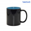 Кружка для сублимации хамелеон чёрная, ярко синяя внутри 11oz B2CIN-B