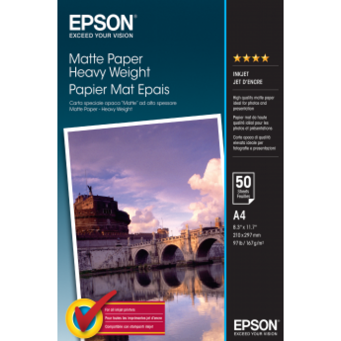 Фотобумага A4 167 гр Матовая 50 листов Epson C13S041256