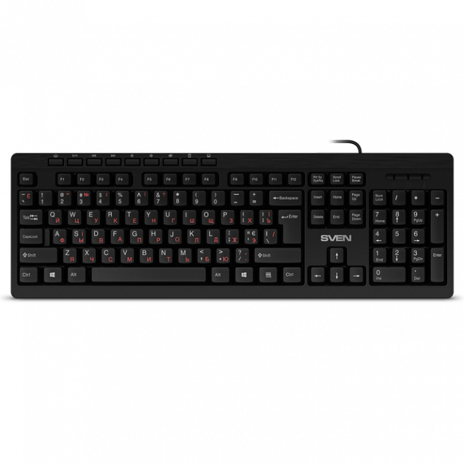 Клавиатура SVEN KB-C3010, Keyboard, Waterproof construction, 113 keys