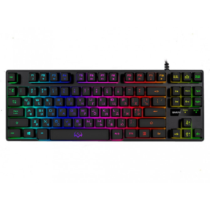 Клавиатура SVEN KB-G7400 Gaming Keyboard, membrane with tactile feedback, 87 keys, 12 Fn-keys, Backlight
