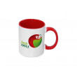 Cană albă  pentru sublimare, сu interior și mâner roșu 11oz