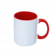 Cană albă  pentru sublimare, сu interior și mâner roșu 11oz