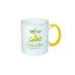 Cană pentru sublimare cu interior și mâner galben 11oz