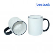 Cană pentru sublimare cu interior și mâner negru 11oz B11BA-02