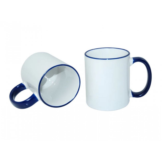 Cană pentru sublimare cu interior și mâner albastru 11oz B11BA-06