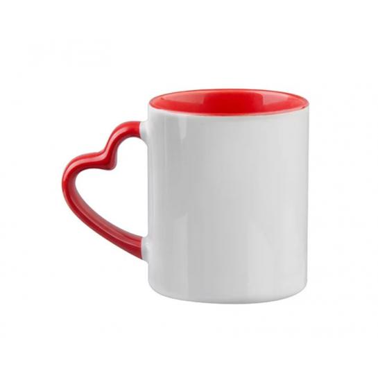 Cană pentru sublimare 11oz Inner/Handle Color Mug - Red