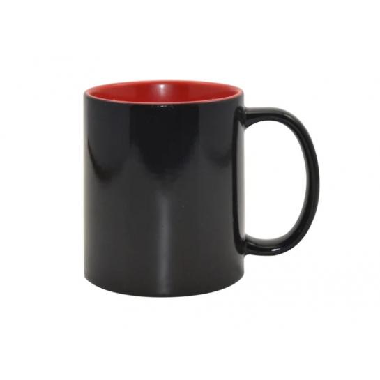 Cană pentru sublimare cameleon 11oz Black Color Changing mug (Inner Red)w/o box