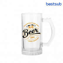 Кружка пивная стеклянная, матовая для сублимации 16oz 