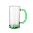 Cană pentru sublimare 16oz transparenta din sticla de bere cu fundul verde