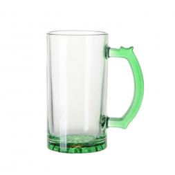 Păhar pentru bere pentru sublimare 16oz Clear Beer Mug(Green Bottom)