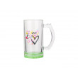 Cană pentru sublimare 16oz transparenta din sticla de bere cu fundul verde