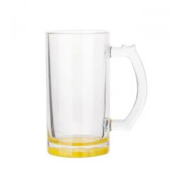 Păhar pentru bere pentru sublimare 16oz Clear Beer Mug(Yellow Bottom)