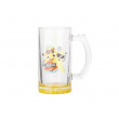 Cană pentru sublimare 16oz transparenta din sticla de bere cu fundul galben